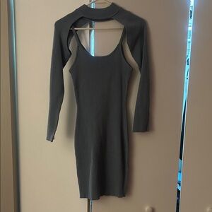 Dusty Blue Long Sleeve Dress